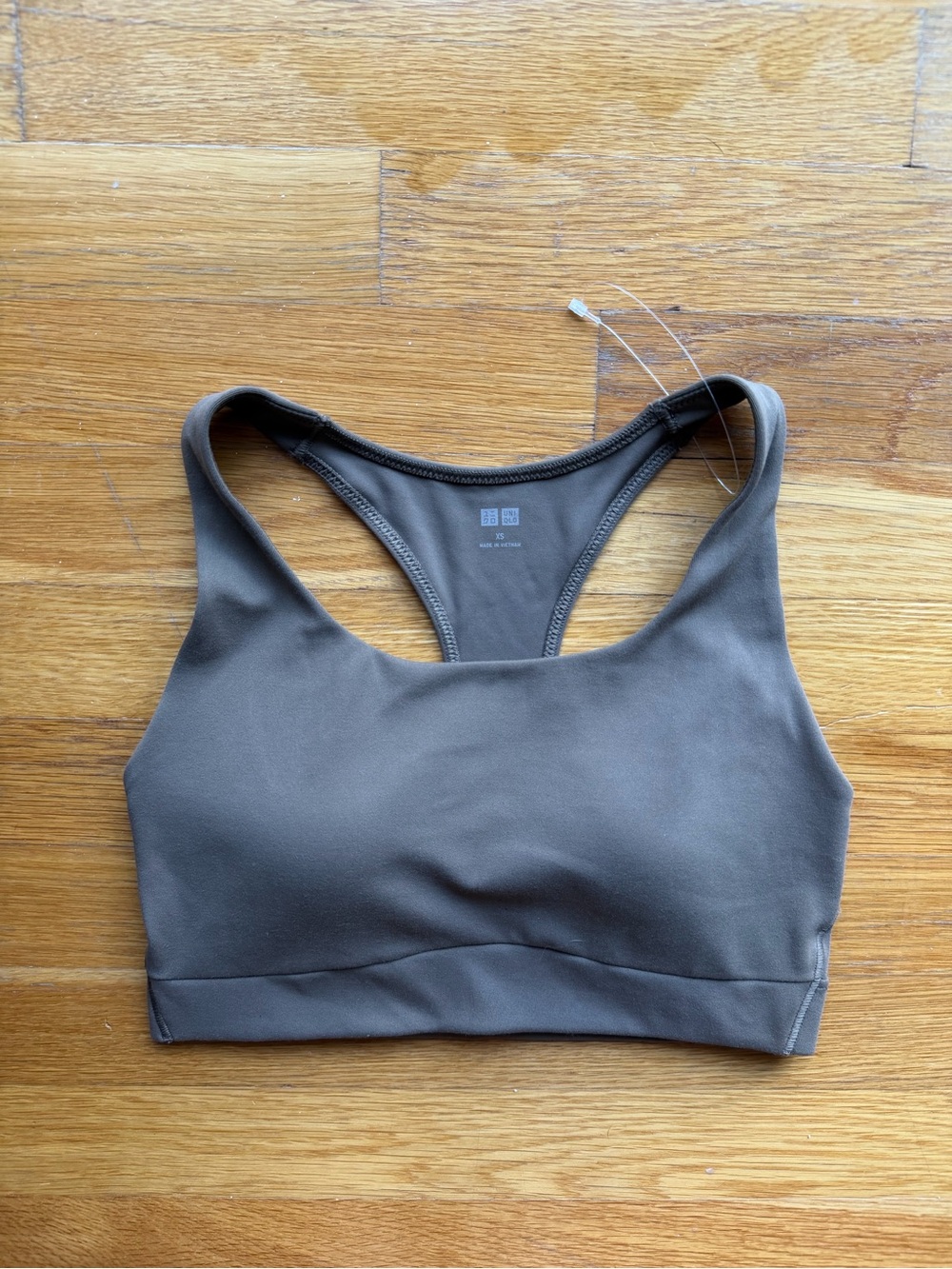UNIQLO Dark Taupe Brown Racerback Sports Bra - Size XS